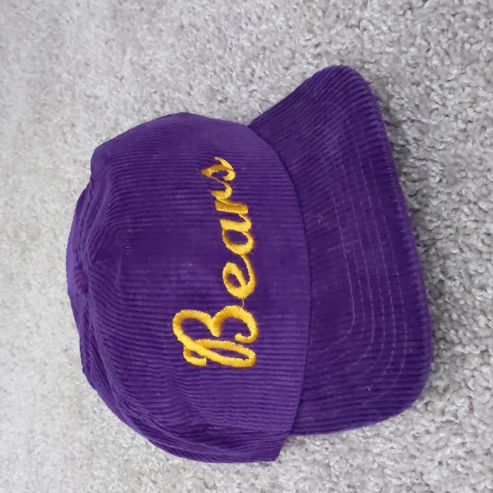 RARE Pristine Vintage Chicago Bears Purple Corduroy Embroidered Hat 💜💛